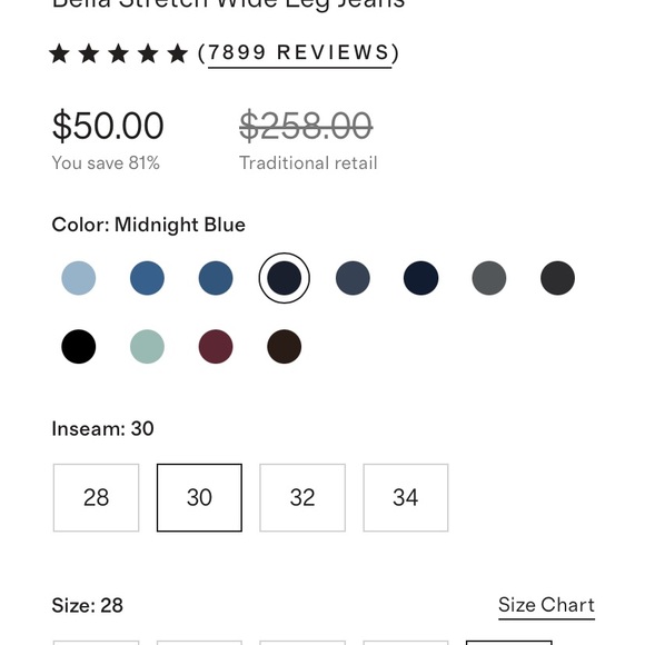 Quince Dark Blue Wide Leg Jeans - Picture 5 of 7